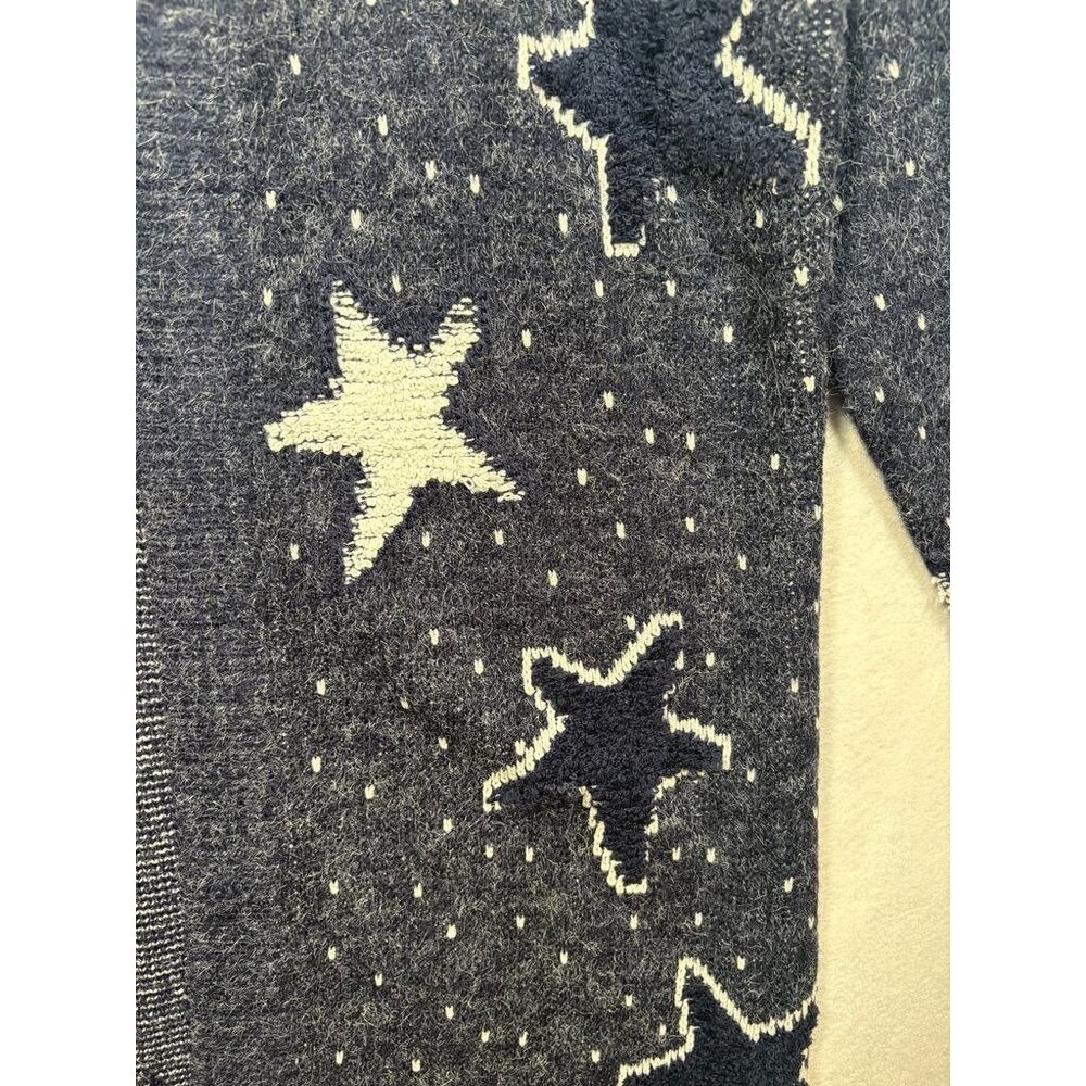 Hem & Thread Women's Star Cardigan Sweater 30983 Navy Blue Open Front Size Small - Picture 4 of 7